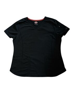 Dickies Dynamix Scrub > Top Women’s Black Stretchy Athletic Fit Size XL